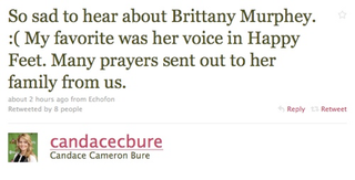 Illustration for article titled Celebrities React To Brittany Murphy's Death On Twitter